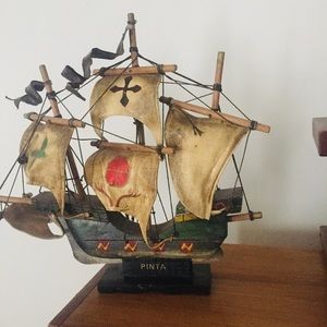 Handmade vintage Pinta pirate ship